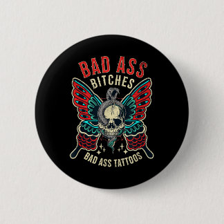 Macaron Rond 5 Cm Femmes tatouées De Mauvais Es Habilitées Retro Tat