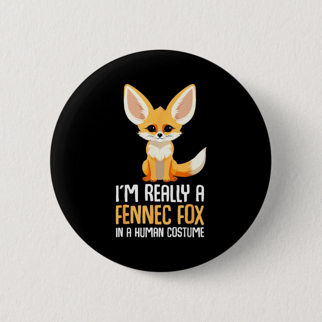 Macaron Rond 5 Cm Fennec Fox Costume Girls Fox  (Devant)