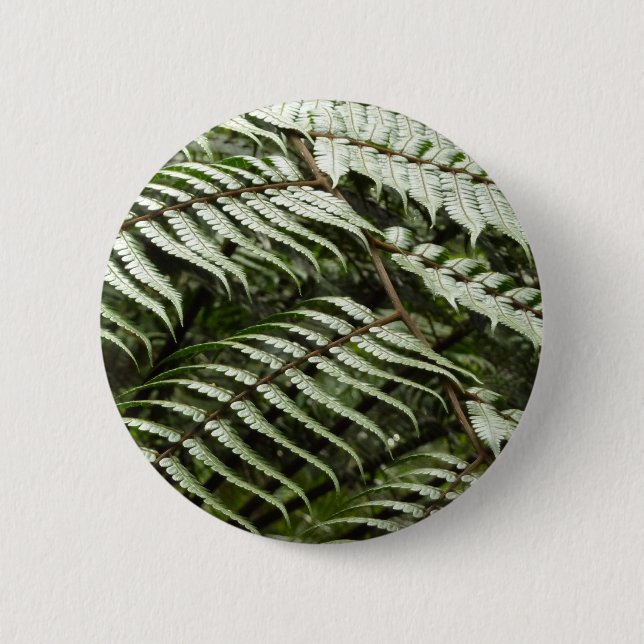 Macaron Rond 5 Cm Fern Fronds II Dark Green Nature (Devant)
