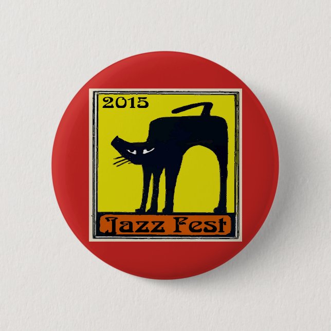 Macaron Rond 5 Cm Festival de Jazz Black Cat 2015 (Devant)