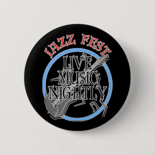 Macaron Rond 5 Cm Festival de Jazz Live Music Black