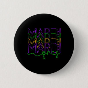 Macaron Rond 5 Cm Festival Mardi Gras Vintage Nouvelle-Orléans Femme