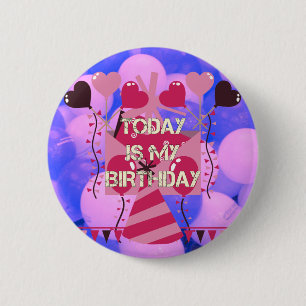 Macaron Rond 5 Cm Festive Anniversaire Design : Aujourd'hui est mon 