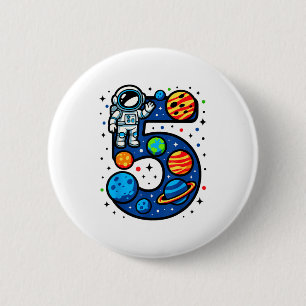Macaron Rond 5 Cm Fête d'anniversaire d'astronaute 5 ans garçon fill