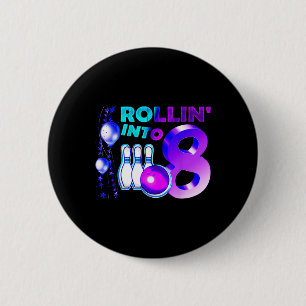Macaron Rond 5 Cm Fête d'anniversaire de bowling 8e Roulement dans 8