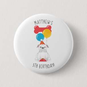 Macaron Rond 5 Cm Fête d'anniversaire de Bulldog