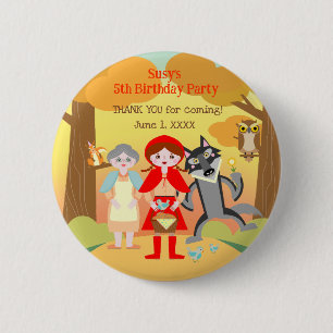 Macaron Rond 5 Cm Fête d'anniversaire de fille au Petit Chaperon Rou