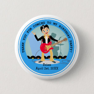 Macaron Rond 5 Cm Fête d'anniversaire de garçon de vedette du rock