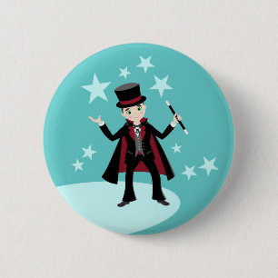 Macaron Rond 5 Cm Fête d'anniversaire de Magician Kid