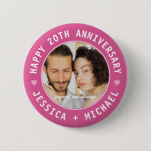 Macaron Rond 5 Cm Fête d'anniversaire de mariage Photo personnalisée