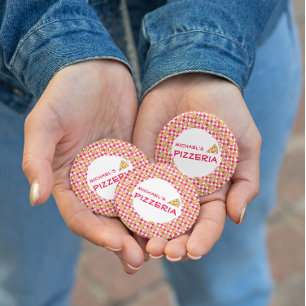 Macaron Rond 5 Cm Fête d'anniversaire des enfants Pizza Party