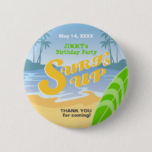 Macaron Rond 5 Cm Fête d'anniversaire Surf's up boy