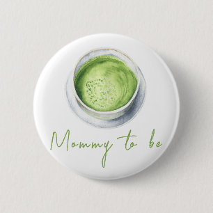 Macaron Rond 5 Cm Fête de bébé à la Watercolor Matcha Latte - Maman