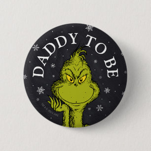 Macaron Rond 5 Cm Fête de bébé au tableau noir de Grinch Futur pap