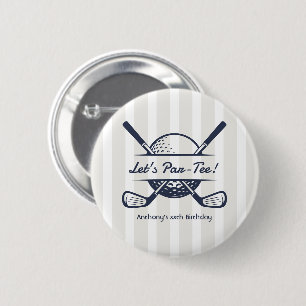 Macaron Rond 5 Cm Fête de golf prépa Navy, White & Cloud Dancer