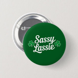 Macaron Rond 5 Cm Fête de la Saint-Patrick Sassy Lassie Drôle d'Irla