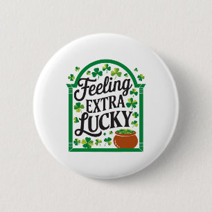 Macaron Rond 5 Cm Fête de la Saint-Patrick Shamrock Irlandais Shenan