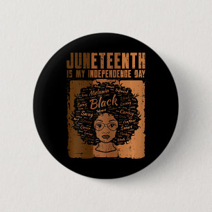 Macaron Rond 5 Cm Fête de l'Indépendance des femmes noires Melanin F