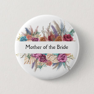 Macaron Rond 5 Cm Fête de mariage personnalisée florale tendance 