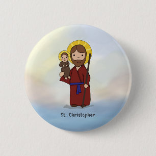 Macaron Rond 5 Cm Fête de Saint Christophe Saint