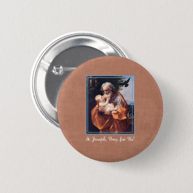 Macaron Rond 5 Cm Fête de Saint-Joseph avec Jésus enfant (Devant & derrière)
