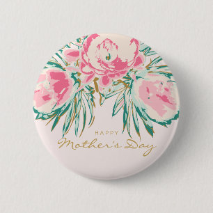Macaron Rond 5 Cm Fête des mères joyeuses de Floral