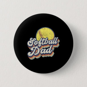 Macaron Rond 5 Cm Fête des pères Softball Papa Cadeau De Fille Fils