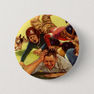 Macaron Rond 5 Cm Fête des Pères vintage, enfants de football et chi