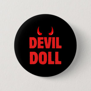 Macaron Rond 5 Cm Fête d'Halloween cornes de démon et diable démonia