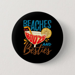 Macaron Rond 5 Cm Fête d'île de célibataire de plage - Plages Alcool
