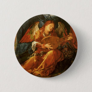 Macaron Rond 5 Cm Fête du Rosaire Ange par Albrecht Durer