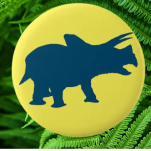 Macaron Rond 5 Cm Fête joyeuse des dinosaures Jaune