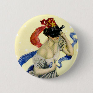 Macaron Rond 5 Cm Fête masquée patriotique de la fête nationale amér