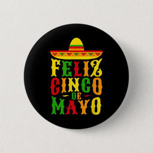 Macaron Rond 5 Cm Fête mexicaine Feliz Cinco De Mayo 1