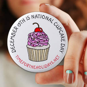 Macaron Rond 5 Cm Fête nationale de la Cupcake 15 décembre
