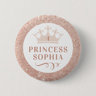 Macaron Rond 5 Cm Fête princesse rose rousse Anniversaire Fille et F