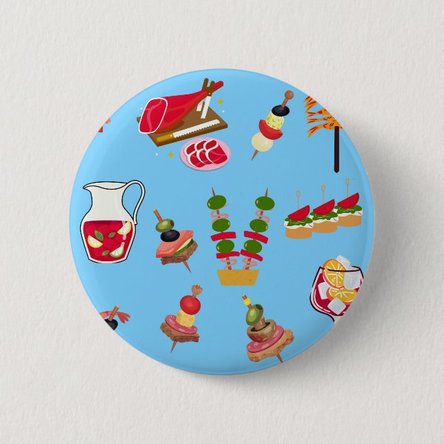 Macaron Rond 5 Cm  Fête Tapas (Devant)