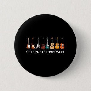 Macaron Rond 5 Cm fêter la guitare de la diversité J'ai l'air de
