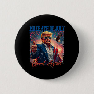 Macaron Rond 5 Cm Feu d'artifice patriotique de Donald Trump pour le