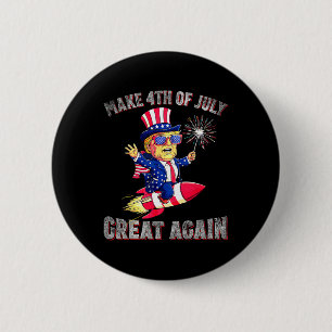 Macaron Rond 5 Cm Feu d'artifice patriotique de Donald Trump pour re
