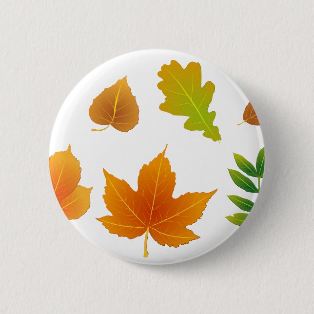 Macaron Rond 5 Cm Feuillage d'automne (Devant)