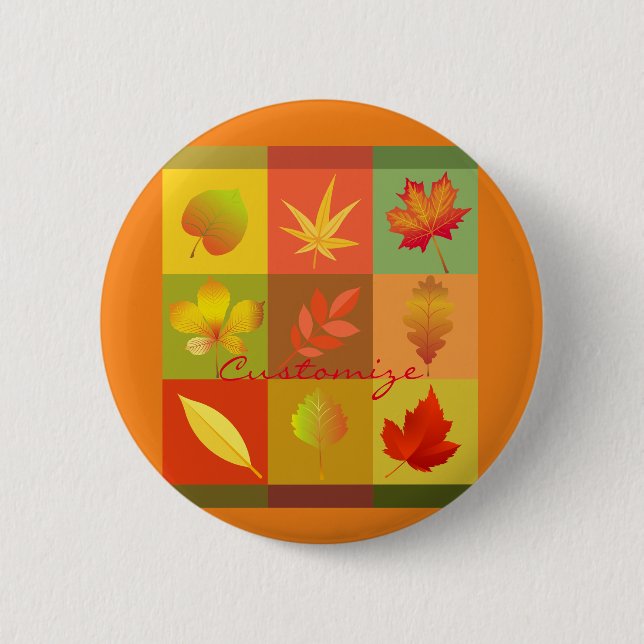 Macaron Rond 5 Cm Feuillage d'automne Feuilles d'automne Thunder_Cov (Devant)