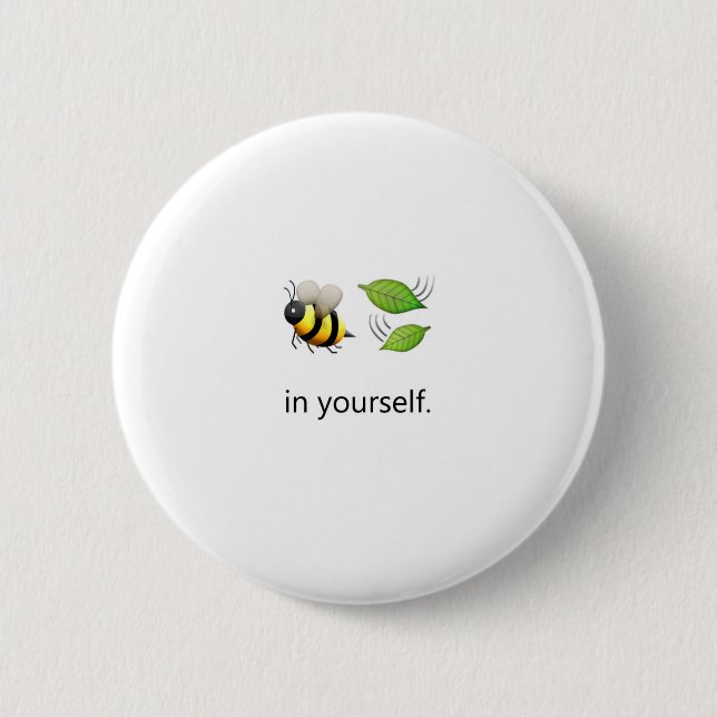 Macaron Rond 5 Cm Feuille d'abeille dans vous-même Pin (Devant)