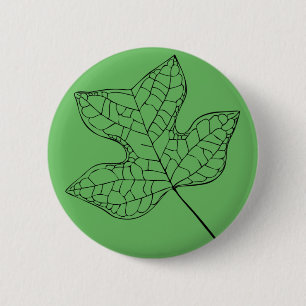 Macaron Rond 5 Cm Feuille d'arbre de tulipe illustrée