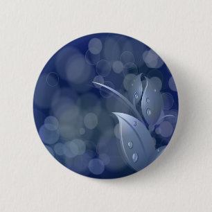 Macaron Rond 5 Cm Feuille de Blue Bokeh