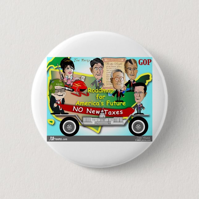 Macaron Rond 5 Cm Feuille de route pour l'Amérique (Devant)