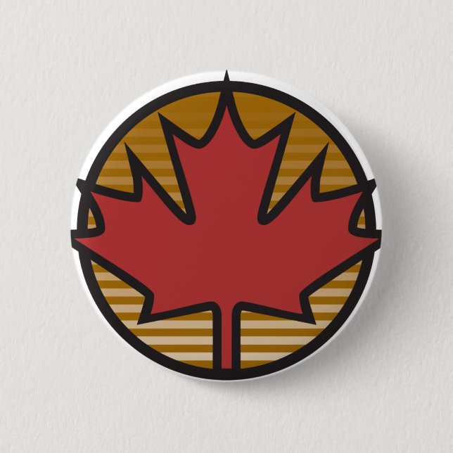 Macaron Rond 5 Cm feuille d'érable du canada (Devant)