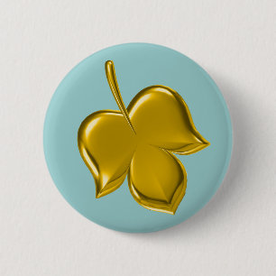 MACARON ROND 5 CM FEUILLE D'OR