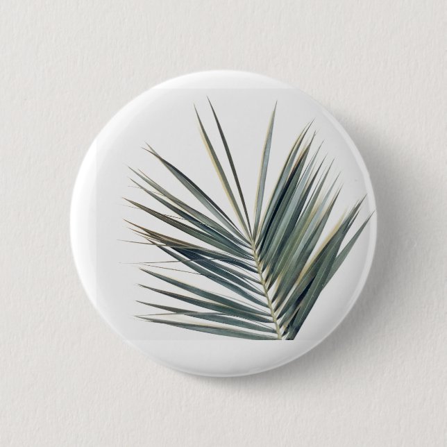 Macaron Rond 5 Cm Feuille verte pâle (Devant)