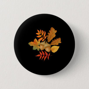 Macaron Rond 5 Cm Feuilles Automatiques Et Acornes Automne Bonjour A